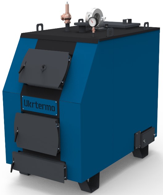 Котел опалювальний твердопаливний водогрійний УКРТЕРМО 200 кВт Серія Prom